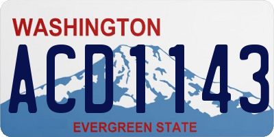 WA license plate ACD1143
