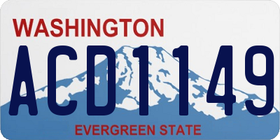 WA license plate ACD1149