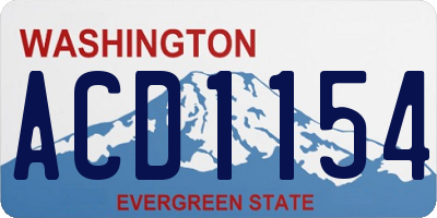 WA license plate ACD1154