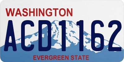 WA license plate ACD1162