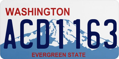 WA license plate ACD1163