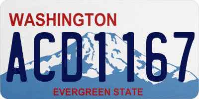 WA license plate ACD1167
