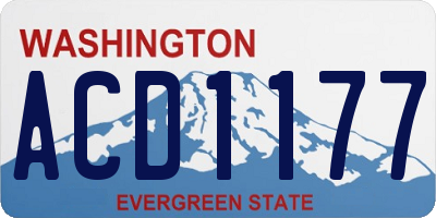 WA license plate ACD1177