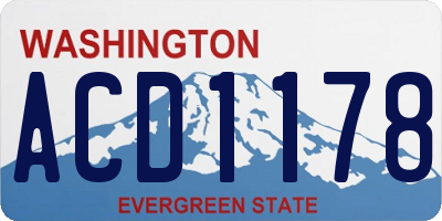 WA license plate ACD1178