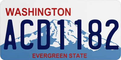 WA license plate ACD1182