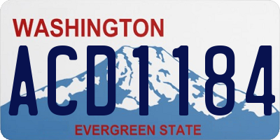 WA license plate ACD1184