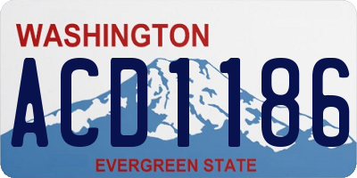 WA license plate ACD1186