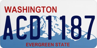WA license plate ACD1187