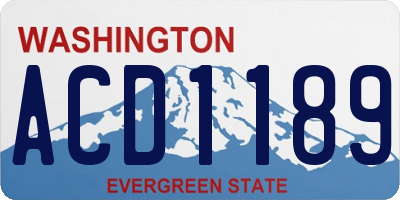 WA license plate ACD1189