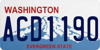 WA license plate ACD1190