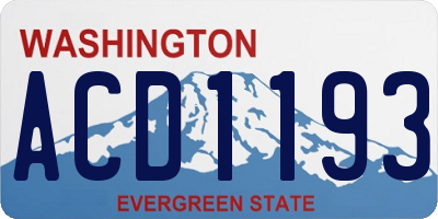 WA license plate ACD1193