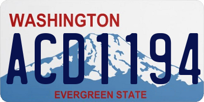 WA license plate ACD1194