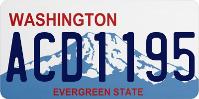 WA license plate ACD1195