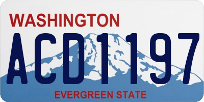 WA license plate ACD1197