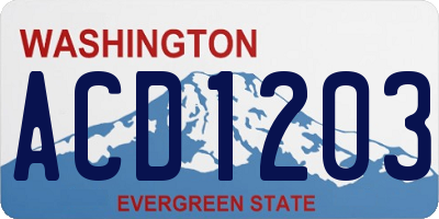 WA license plate ACD1203