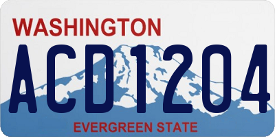 WA license plate ACD1204
