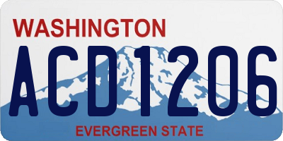 WA license plate ACD1206
