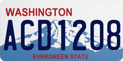WA license plate ACD1208