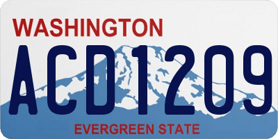 WA license plate ACD1209