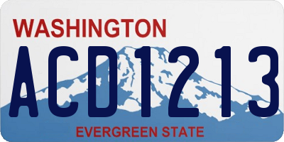 WA license plate ACD1213