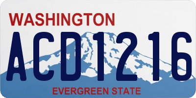 WA license plate ACD1216