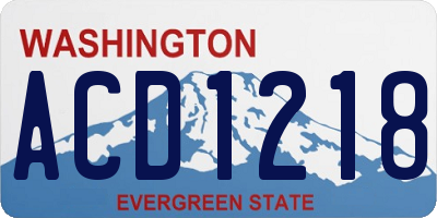 WA license plate ACD1218