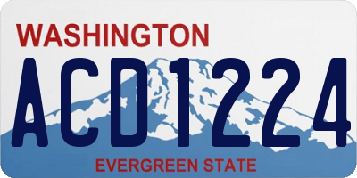 WA license plate ACD1224