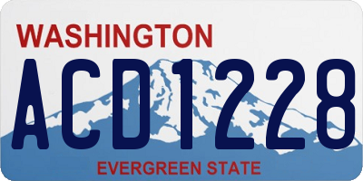 WA license plate ACD1228