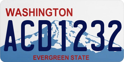 WA license plate ACD1232