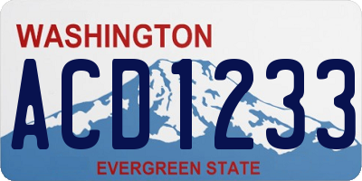 WA license plate ACD1233