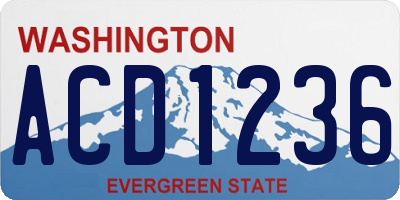 WA license plate ACD1236