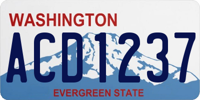 WA license plate ACD1237
