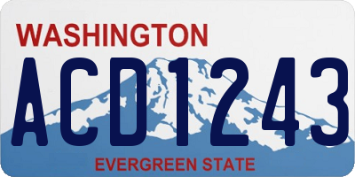 WA license plate ACD1243