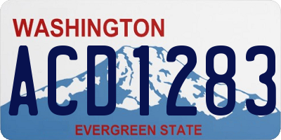 WA license plate ACD1283