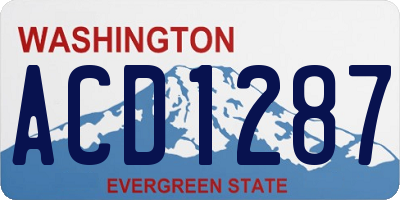 WA license plate ACD1287