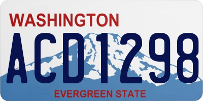 WA license plate ACD1298