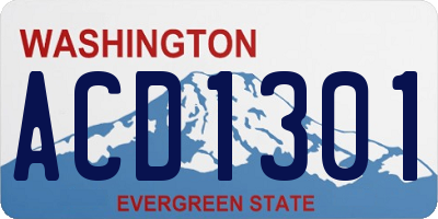 WA license plate ACD1301