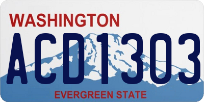 WA license plate ACD1303