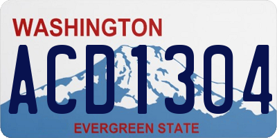 WA license plate ACD1304