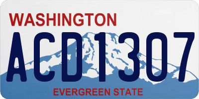 WA license plate ACD1307
