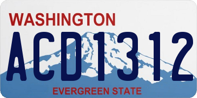 WA license plate ACD1312