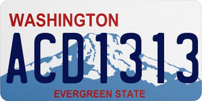 WA license plate ACD1313