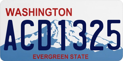 WA license plate ACD1325