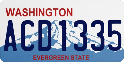 WA license plate ACD1335