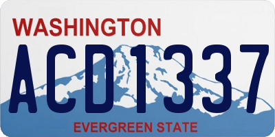 WA license plate ACD1337
