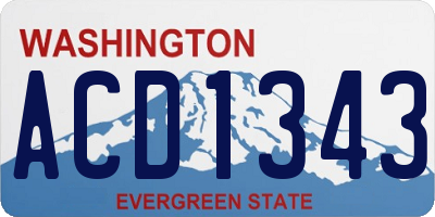 WA license plate ACD1343