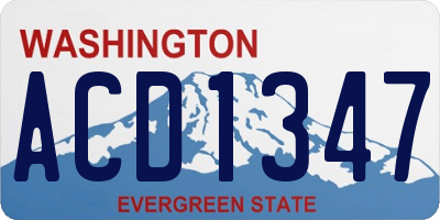WA license plate ACD1347
