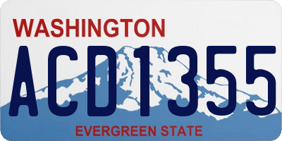 WA license plate ACD1355