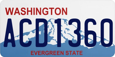 WA license plate ACD1360