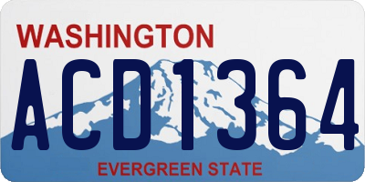 WA license plate ACD1364